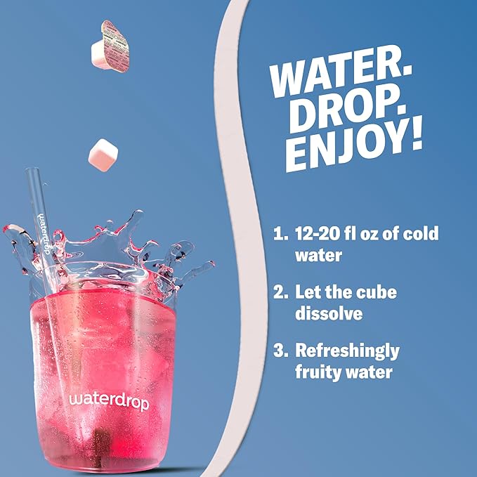 Waterdrop Hydration Cubes With Vitamin C, B Vitamins and Electrolytes, 3 Iced Tea Flavor