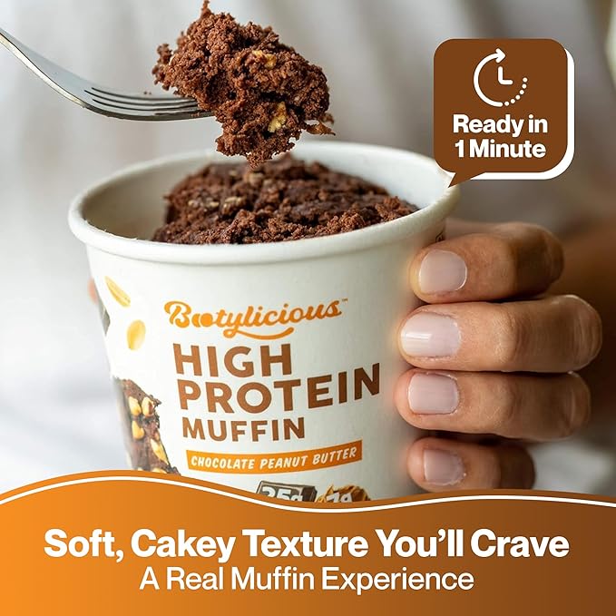 Bootylicious | High-Protein Muffin | 25g Protein, 7g Net Carbs, Low Glycemic Index, 12-Pack