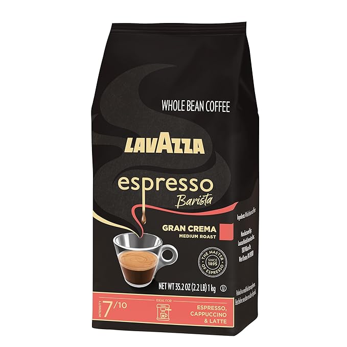 Lavazza Espresso Barista Gran Crema Whole Bean Coffee Blend, Medium Espresso Roast, Oz Bag