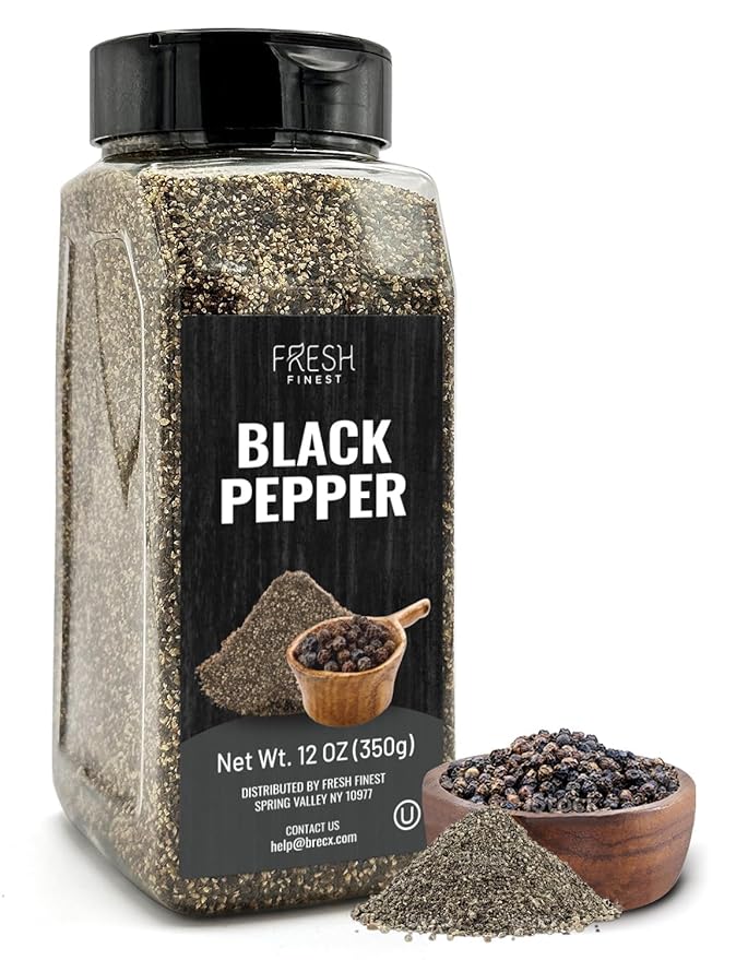 Fresh Finest Course Black Pepper ??12 oz 350G for Home and Commercial Cooking - Course Grind Black