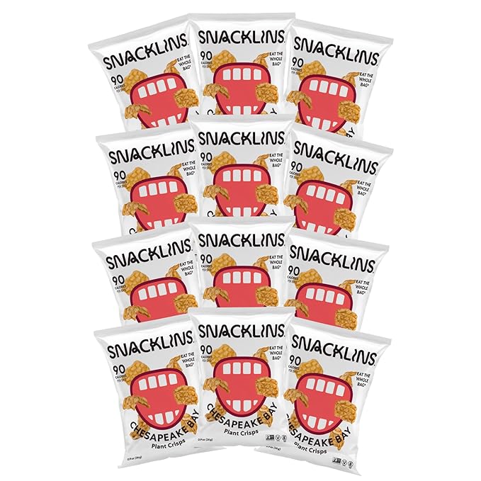SNACKLINS Chesapeake Bay Plant-Based Crisps – Vegan, Gluten-Free, Grain-Free, Kosher, Healthy
