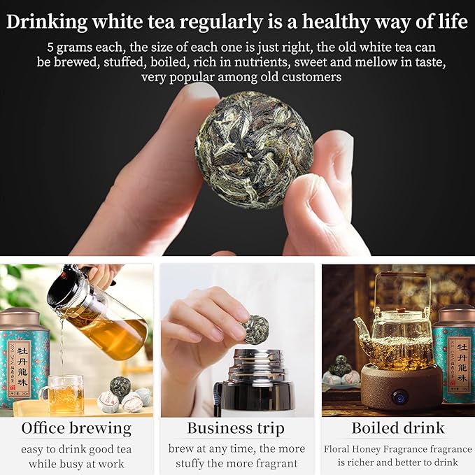 XIXICHA White Tea White Peony Tea 2013 Old White Tea Chinese Tea Fuding Dragon Pearls Tea7oz bai mu