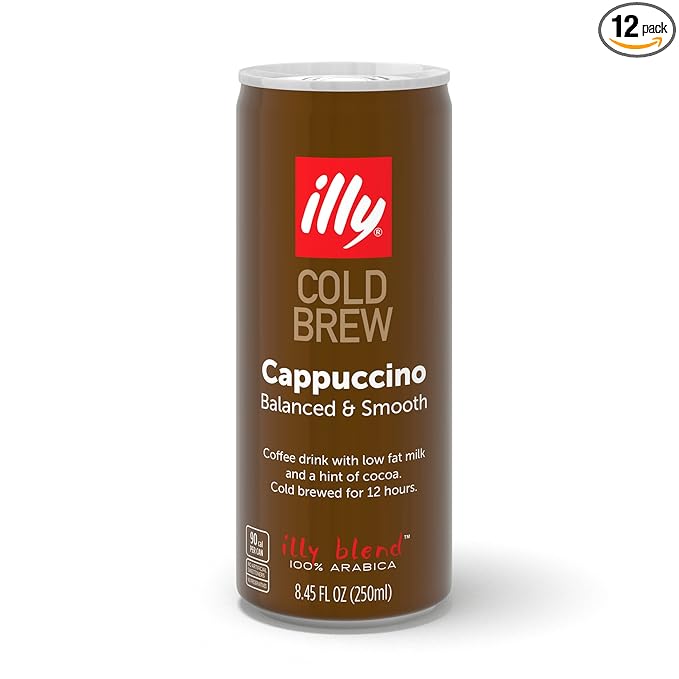 illy Ready To Drink Coffee – Cappuccino Cold Brew Cans - Notes Of Milk & Chocolate - 100% Arabica