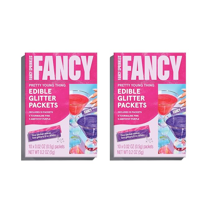 Fancy Sprinkles Pretty Young Thing Edible Glitter Packets Portable & On-The-Go for Sparkling