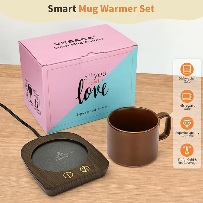 VOBAGA Coffee Warmer & Mug Warmer for Home Office Home Desk Use, Electric Cup Beverage Warmer with