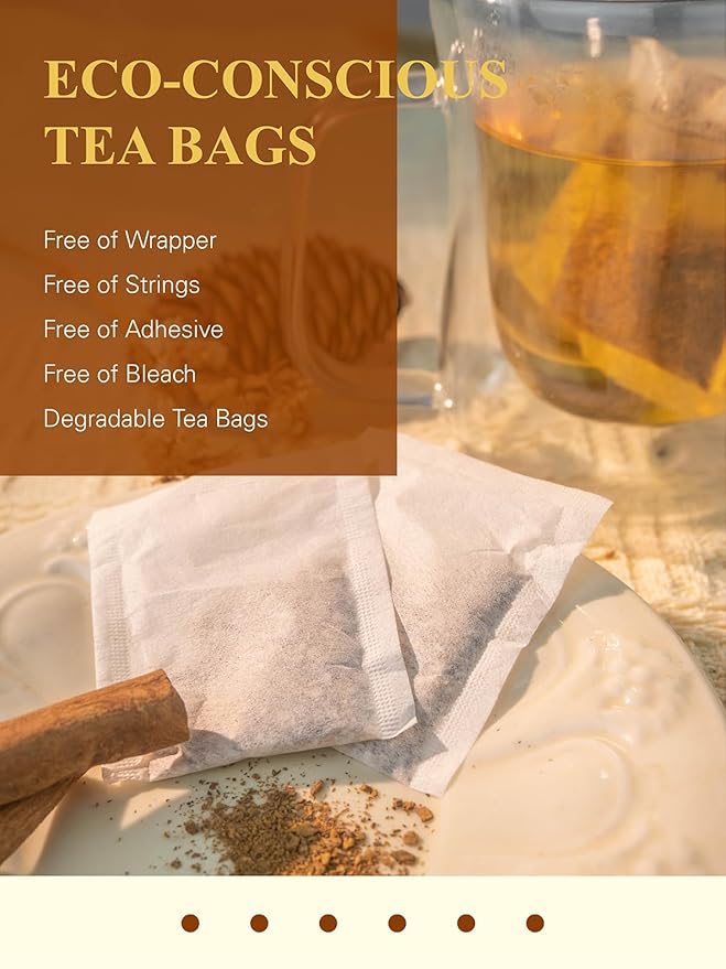 GLDNT Organic Cinnamon Tea Bags, Cinnamon Herbal Tea, Sweet & Slightly Spicy Flavor, Caffeine Free