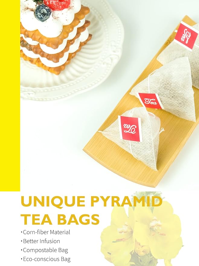TeeLux Mullein Leaf Tea Bags, 3g/Bag, 60 Count, Natural Mullein Leaves, Caffeine Free