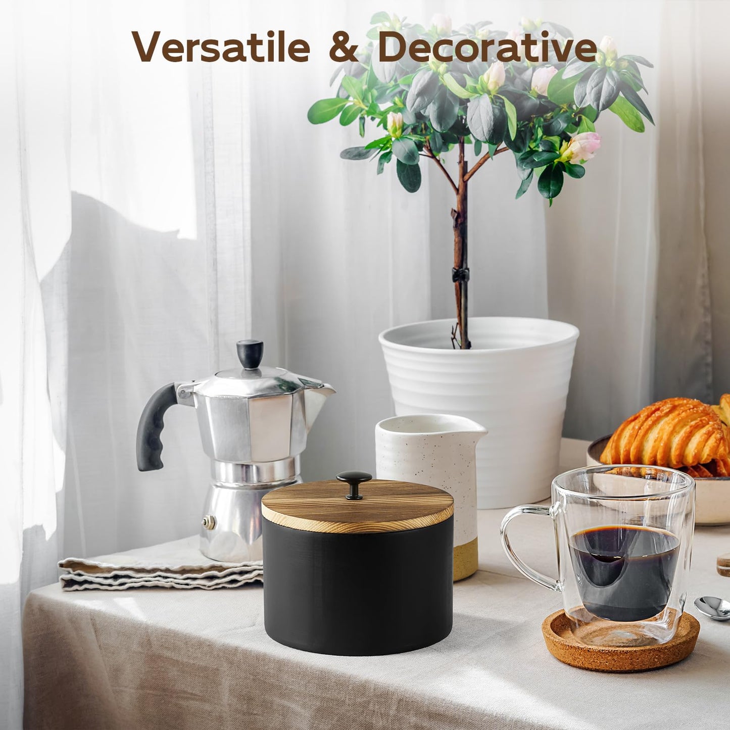 BWODYAY Coffee Filter Holder, Wood Filter Storage Container for Counter, Coffee Bar Accessories for