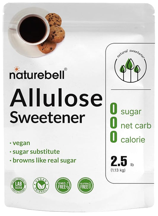 NatureBell Allulose Sweetener, 2.5 Lbs | Keto & Vegan-Friendly, White Sugar Substitute | 0 Calorie