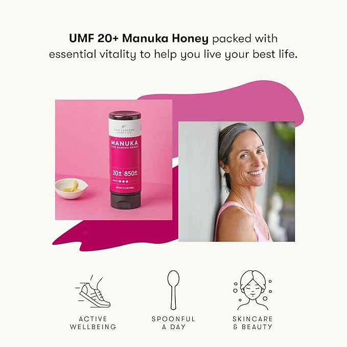 New Zealand Honey Co. Pure Manuka Honey UMF 20+ Squeezy | 500g | 17.6oz | Squeezable UMF Manuka