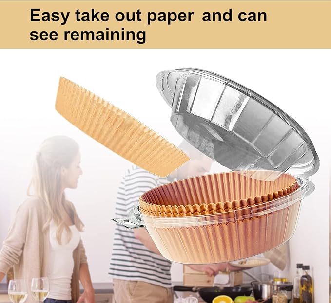 Large Air Fryer Disposable Paper Liner Round, 10 Inch Parchment Liners Non-Stick Fryer Paper Pads