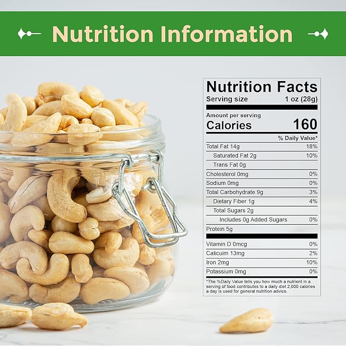 Sincerely Nuts - Raw Cashews Whole and Unsalted | Healthy Snack, Source of Protein | Keto and Paleo