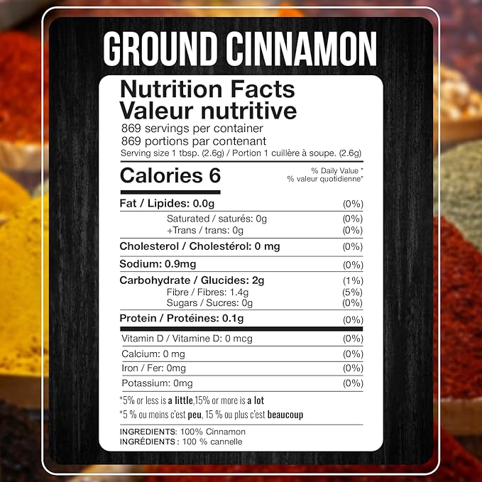 Fresh Finest Bulk 5LB Ground Cinnamon Powder - Kosher Certified Cinnamon Powder, Perfect for