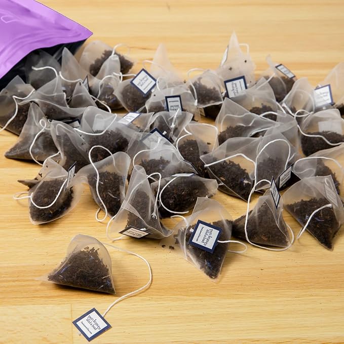 Two Leaves and a Bud Jasmine - 50 Naked Tea Sachets, Whole Leaf Green Tea in Eco-Friendly Unwrapped
