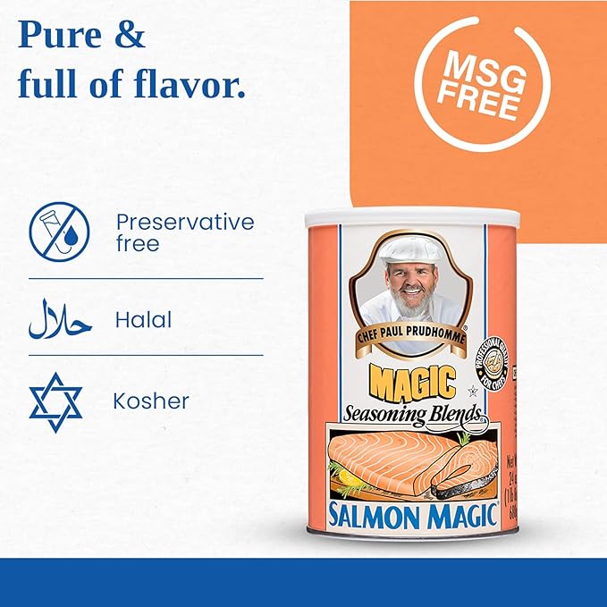 Chef Paul Magic Seasonings Blends Salmon Magic | Salmon Seasoning with Herbs & Spices | Seafood