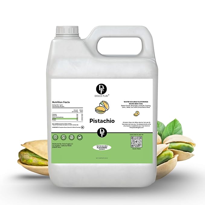 Dolce Flav Pistachio Flavoring ??32 oz. ??Premium Flavoring for Ice Cream, Desserts, Boba
