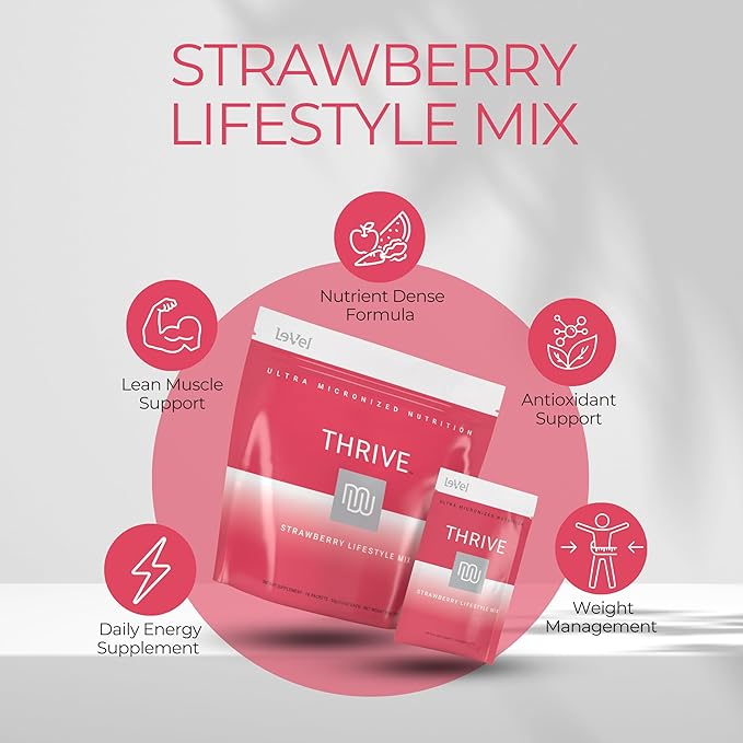 Thrive Protein Shake | 16 Packets (35g Each) | Gluten-Free, Pea Protein, Probiotics, Fiber &