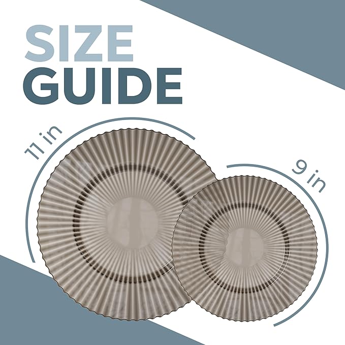 Exquisite 80 Piece Plastic Disposable Plates Set For 40 Guests I 20 X 9 Inch & 40 X 11 Inch