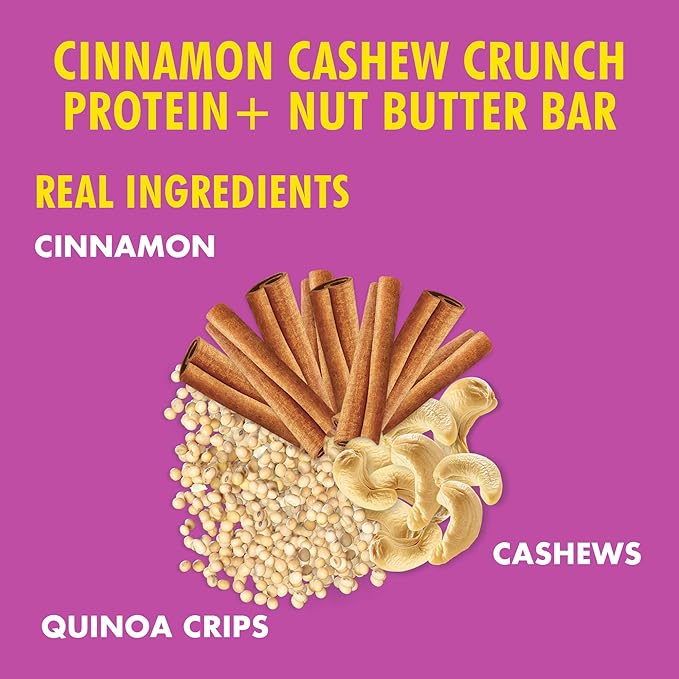 B.T.R. Nation Vegan Keto Plant Based High Protein & High Fiber Bars - Cinnamon Cashew Crunch