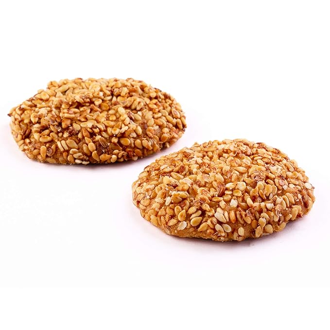 Zalatimo Sweets Since 1860, 100% All Natural Sesame Biscuits, Round Gift Tin, Slightly Sweet