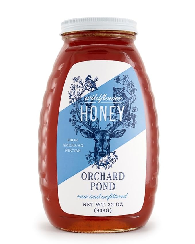 Orchard Pond Raw Wildflower Honey - Pure & Unfiltered, Locally Sourced with Diverse Floral Flavors