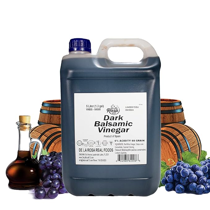 De La Rosa Dark Balsamic Vinegar, Vegan, Kosher & Gluten Free, Great for Salad Dressings, Marinades