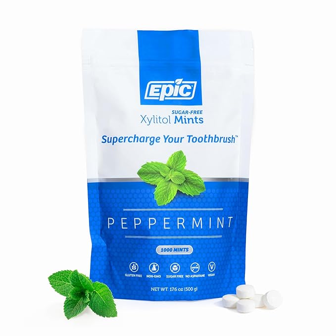 Epic 100% Xylitol Mints - Aspartame Free, Sugar Free - Peppermint Flavored Mints, 1000 Pieces (Pack