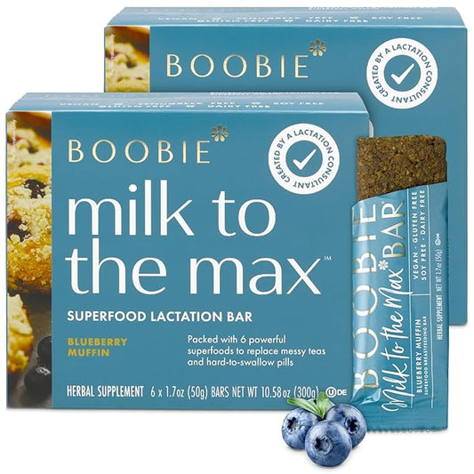 Boobie Bar Superfood Blueberry Muffin Lactation Bar for Breastfeeding Moms to Increase Milk Supply