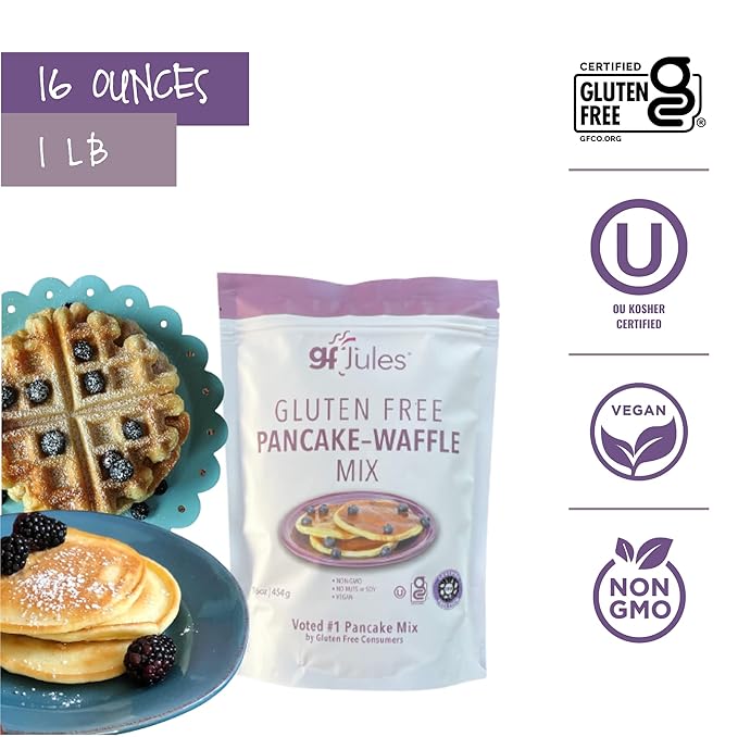 gfJules Certified Gluten Free Pancake & Waffle Mix | No Grit, Non-GMO, Vegan | Certified Top 9