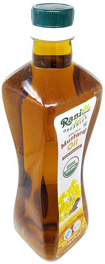 Rani Organic Mustard Oil (Cold Pressed) 33.8oz (1 Liter) ~ 100% Natural | Vegan | Gluten Free |
