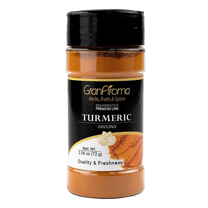 GranAroma Ground Turmeric, Earthy Flavor, Essential Spice for Cooking (2.56 Ounce)