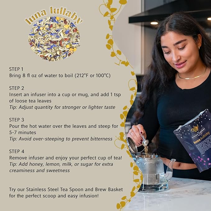 Luna Lullaby Sleep Tea, Organic Loose Leaf Herbal Tea ??Calming, Relaxing Bedtime Tea ??Chamomile