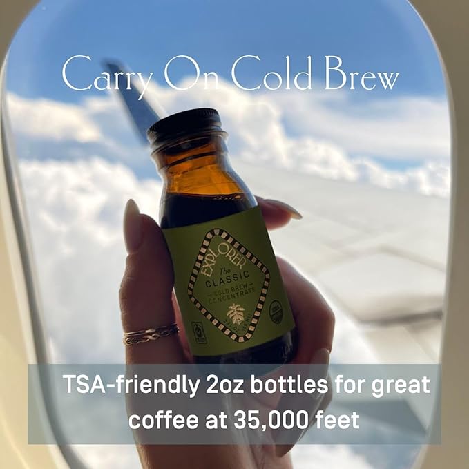 Explorer Cold Brew Organic Liquid Coffee Concentrate, Classic Regular Caffeine, Drink Iced or Hot
