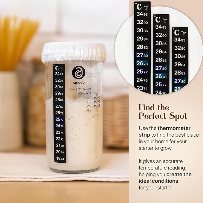 Sourdough Jar Kit, Includes 24 oz Sourdough Starter Jar with Metallic Lid, Silicone Spatula