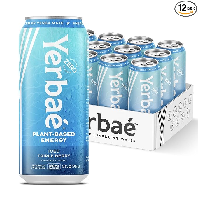 Yerbaé Energy Beverage - Iced Triple Berry, 0 Sugar, 0 Calories, 0 Carbs, Energized by Yerba Mate.