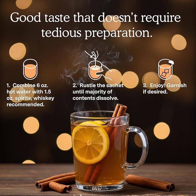 SAYSO Hot Toddy Cocktail Tea Bags - Infuses with Cold Water, Premium Craft with Honey, Cinnamon