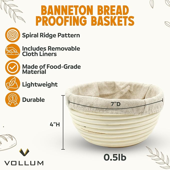 Banneton Bread Proofing Basket Sourdough Proofing Basket for Beginners & Professional Bakers