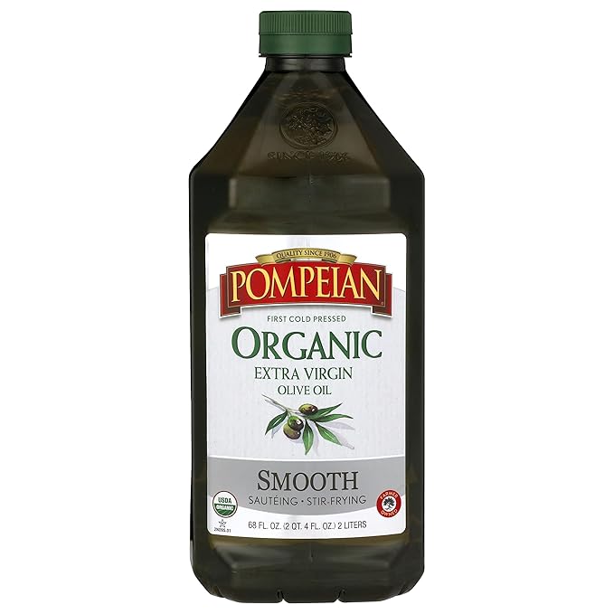 Pompeian USDA Organic Smooth Extra Virgin Olive Oil, Contains Polyphenols, First Cold Pressed, 68