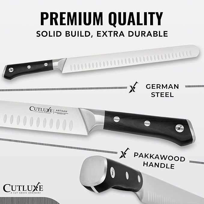 Cutluxe Butcher Knife Set – BBQ Brisket, Breaking & Boning Knife – Slicing Carving Knife Set for