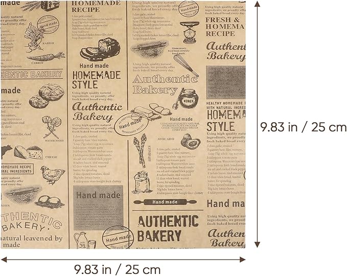 100 Sheets Sandwich Wrapping Paper, 15x11" Printed Parchment Paper, Newspaper Food Wrap Deli Paper