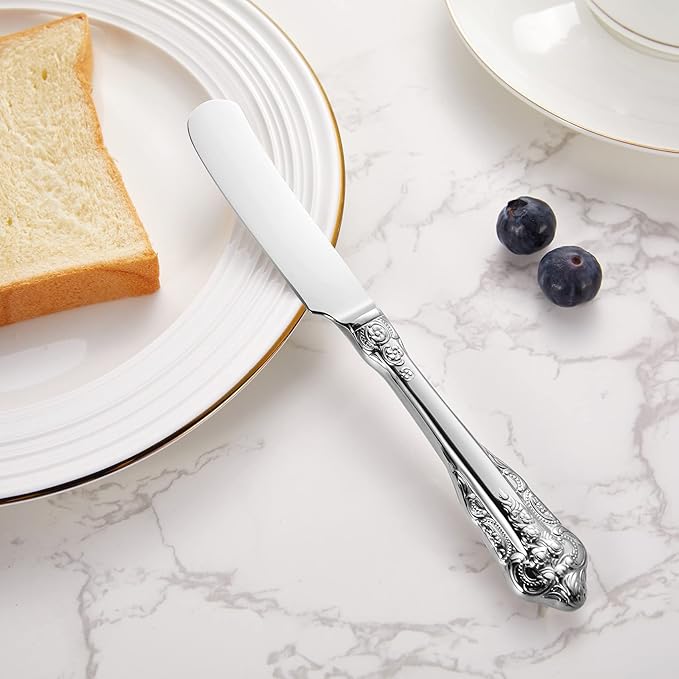 KEAWELL Gorgeous 6.9" Butter Spreader, 18/10 Stainless Steel, Set of 4, Butter Knife