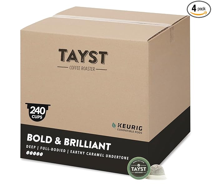 Tayst Coffee Pods, Bold & Brilliant Dark Roast, K Cups Compatible with Keurig Coffee Maker