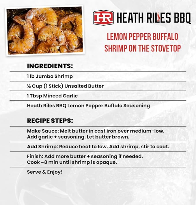 Heath Riles BBQ Rub - Lemon Pepper Buffalo Seasoning, Champion Pitmaster Recipe, Legendary Rubs For