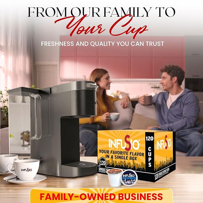 InfuSio Flavored Coffee Pods Variety Pack - 120 Count Flavored Medium Roast, 12 Curated Blends