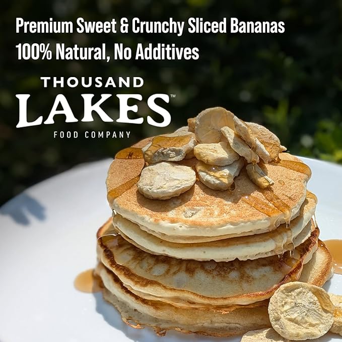 Thousand Lakes Freeze Dried Fruit - Sliced Bananas - Bulk 12 ounces | No Sugar Added