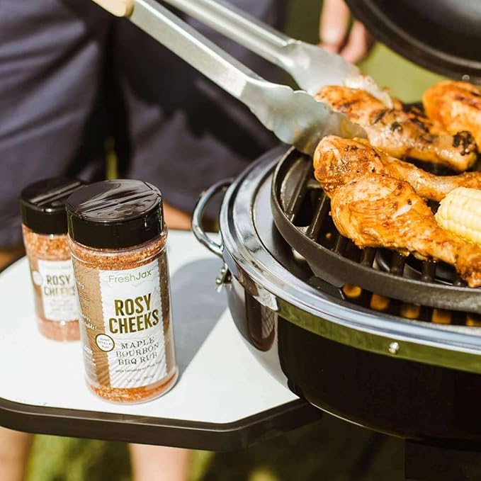 FreshJax Rosy Cheeks Organic Maple Bourbon BBQ Rub ??5.2 oz Large Bottle BBQ Seasoning for Brisket
