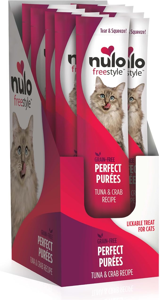 Nulo Freestyle Grain-Free Perfect Purees Premium Wet Cat Treats, Squeezable Meal Topper for