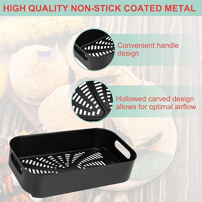 Air Fryer Basket & Paper Liner for Ninja FG551 Foodi Smart XL 6-in-1 Indoor Grill,Non-Stick Air