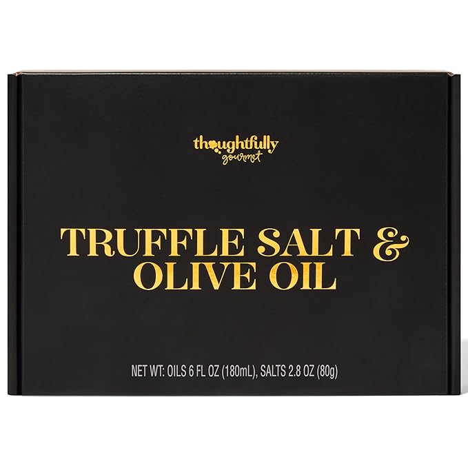 Thoughtfully Gourmet, Truffle Salt & Olive Oil Gift Set, Includes 4 Premium Extra Virgin Olive Oil