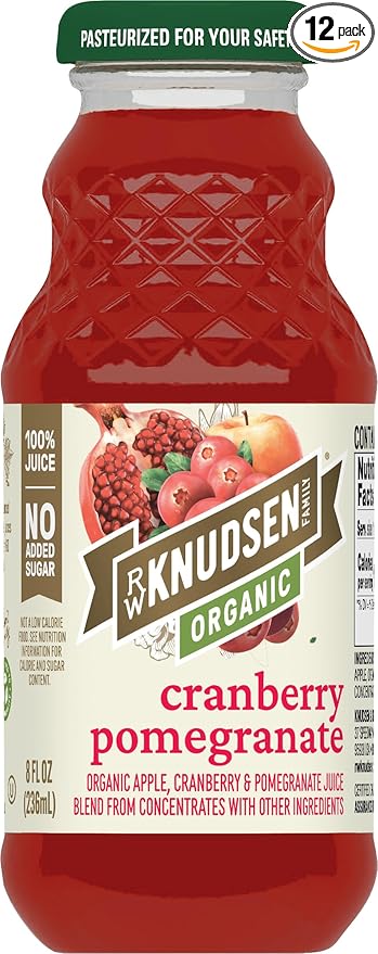 R.W. Knudsen Organic Cranberry Pomegranate Juice, 8 fl oz (12 Pack)